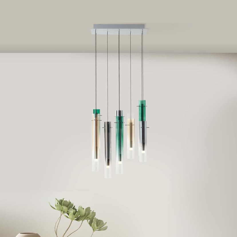 Pendelleuchte Jenna 3 Bunt, 32W, 180 x 45 cm, Metall Pendelleuchte