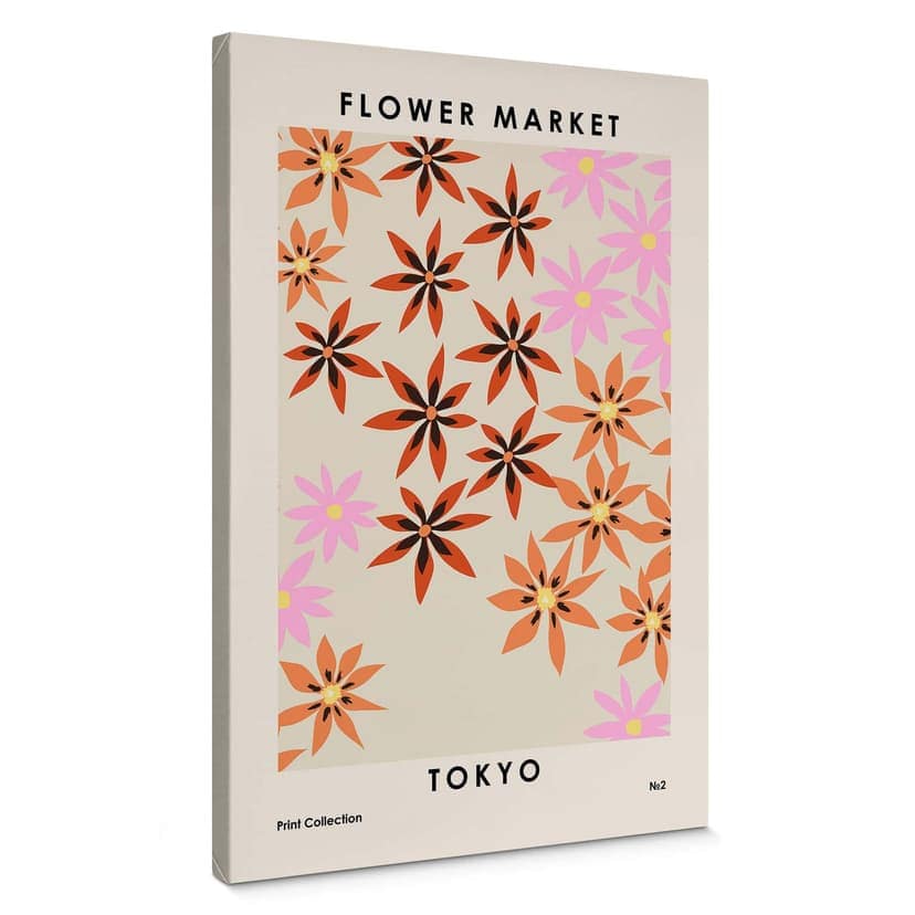 Canvastavla NKTN - Blomstermarknad - Tokyo