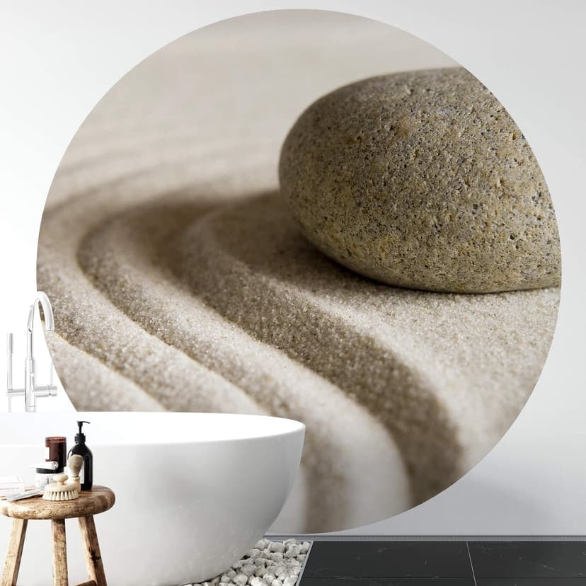 Fototapet Sten i sand 1 - Rund - non-woven tapet/självhäftande non-woven tapet