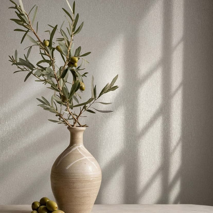 Icke-vävd tapet slät, textil slät klassisk i beige