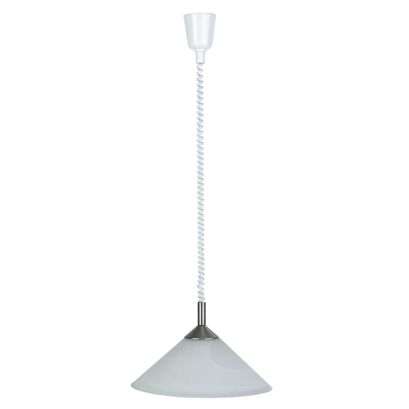 Pendelleuchte Alva Silber, Weiss, 60W, 180 x 40 cm, Glas Pendelleuchte