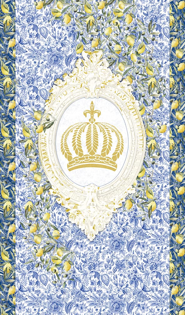 Fototapet krona, citroner blommig natur matt i vitt för vardagsrum 2,70 x 1,59m