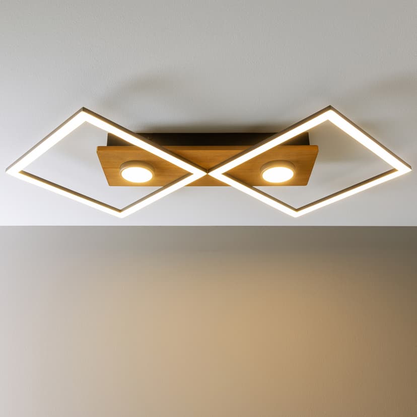 Deckenleuchte Vincent 2 Braun, 32W, 6,2 x 70,7 cm, Holz Lampe