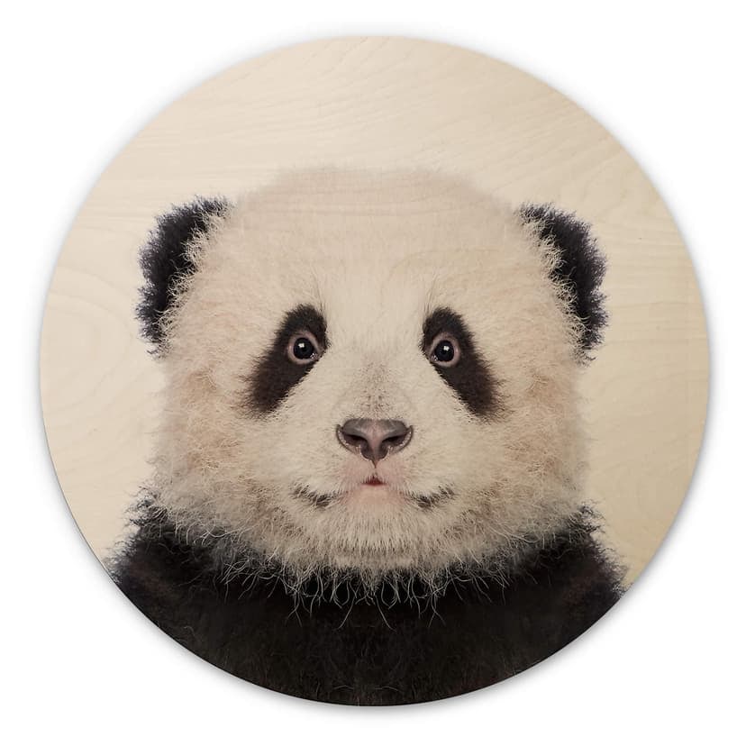 Trätavla Sisi & Seb - Baby Panda - Rund