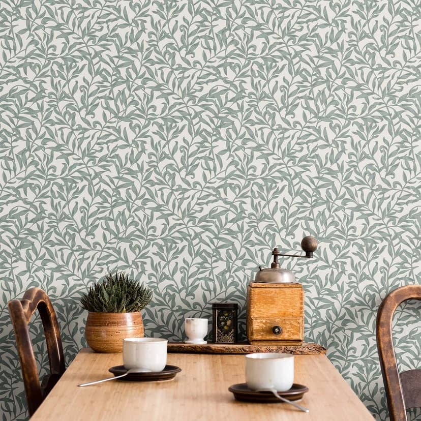 Icke-vävd tapet blad, bladmotiv blommig natur i grått