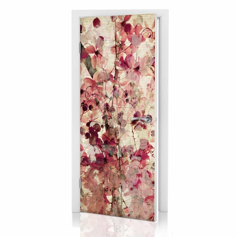 Vintage blommönster dörrdesign 91x200 cm