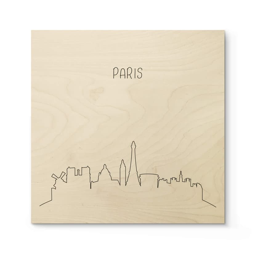 Träposter Skyline Paris Outline