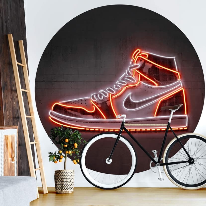 Fototapet Mielu - Sneakers - Rund - non-woven tapet/självhäftande non-woven tapet
