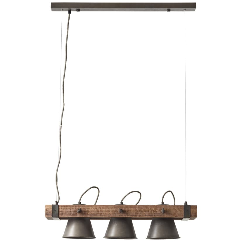 Pendelleuchte Eva 4 Metallic, 10W, 115 x 70 cm, Holz Pendellampe