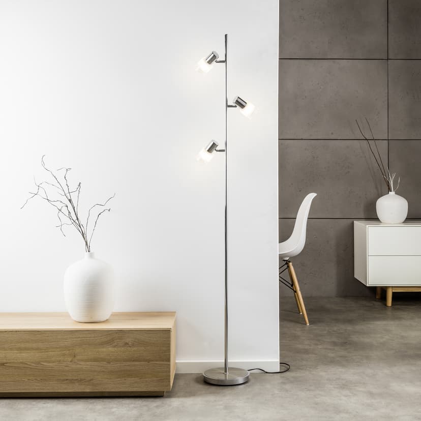 Stehleuchte Lana 3 Metallic, 44W, 157,5 x 22 cm, Glas Stehlampe
