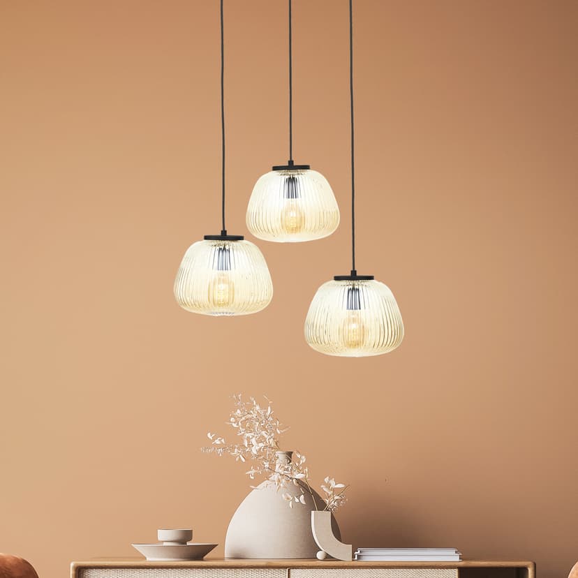 Pendelleuchte Junis 6 Braun, 40W, 176 x 40 cm, Metall Pendelleuchte