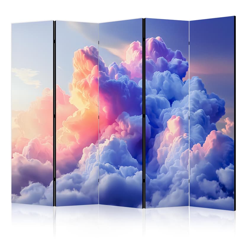 Paravent, Raumteiler freistehend, Trennwand - Artistic Dawn Clouds, 5-teilig