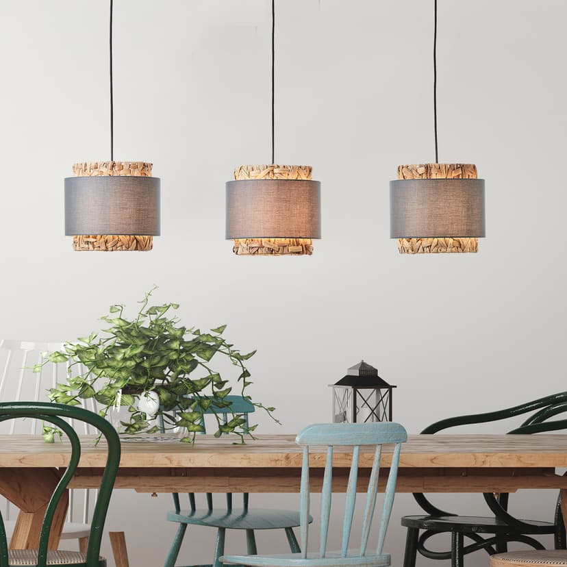 Pendelleuchte Till 10 Beige, 60W, 120 x 110 cm, Textil Lampe