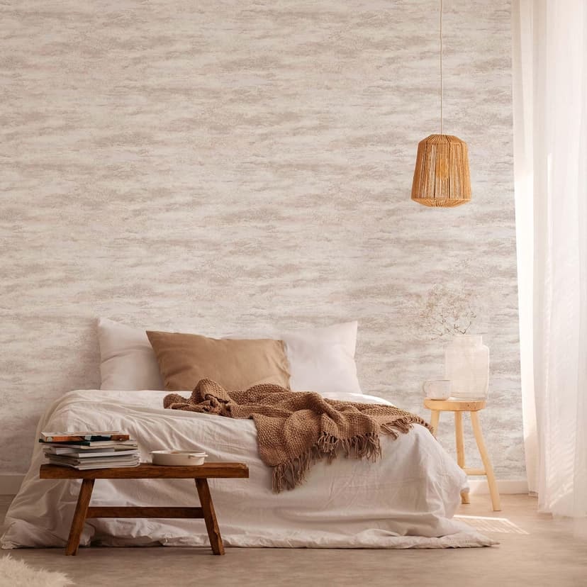 Tapet i gipsutseende vit beige - non-woven tapet A.S. Création