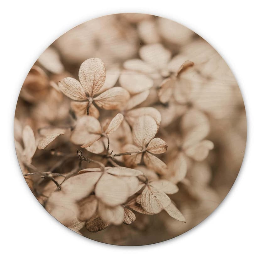 Annie Trätavla - Sammet blommor - Rund