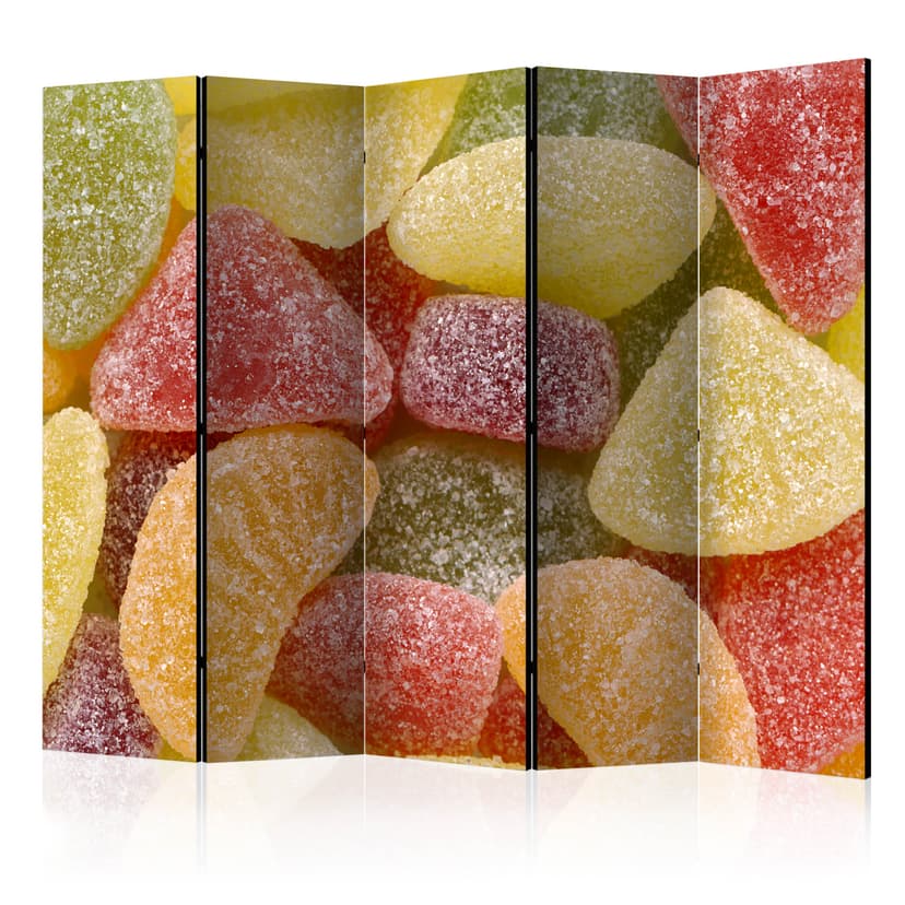 Paravent, Raumteiler freistehend, Trennwand - Tasty fruit jellies II, 5-teilig - einseitig bedruckt