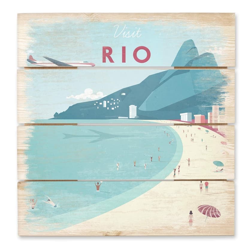 Trätavla Rivers - Rio de Janeiro - 40x41,5 cm