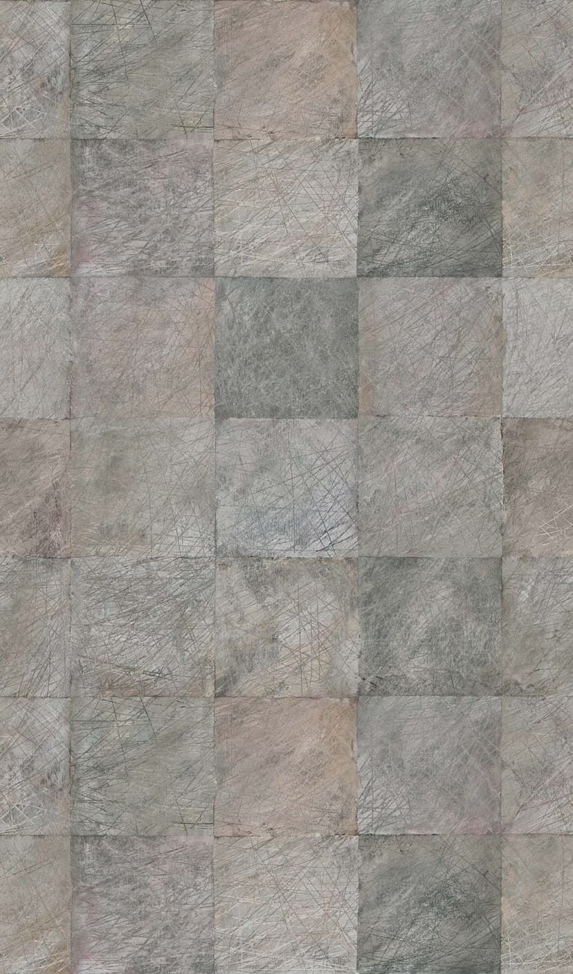Fototapet betongplattor patchwork i grått beige modernt 2,7 x 1,59 m