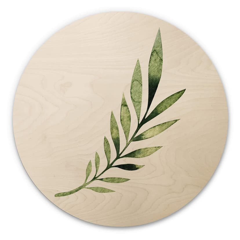 Kvilis Trätavla - Palm Leaf - Rund