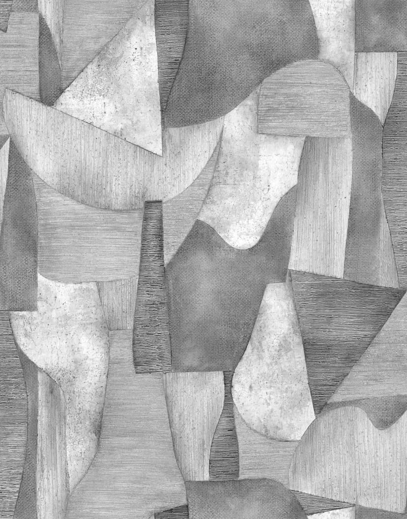 Fototapet Abstrakt geometriskt collage i grått med textur 2,7 x 2,12 m