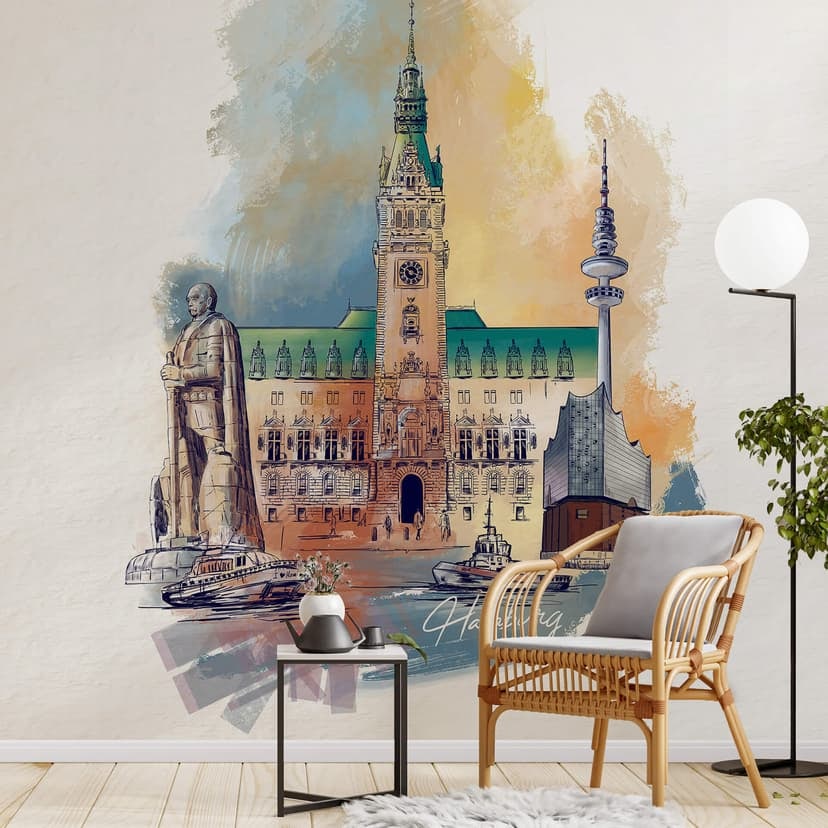 Fototapet Hamburg - Älska din stad