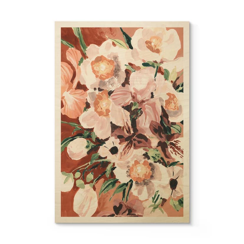 Träposter med orkidéblommor - Zwara