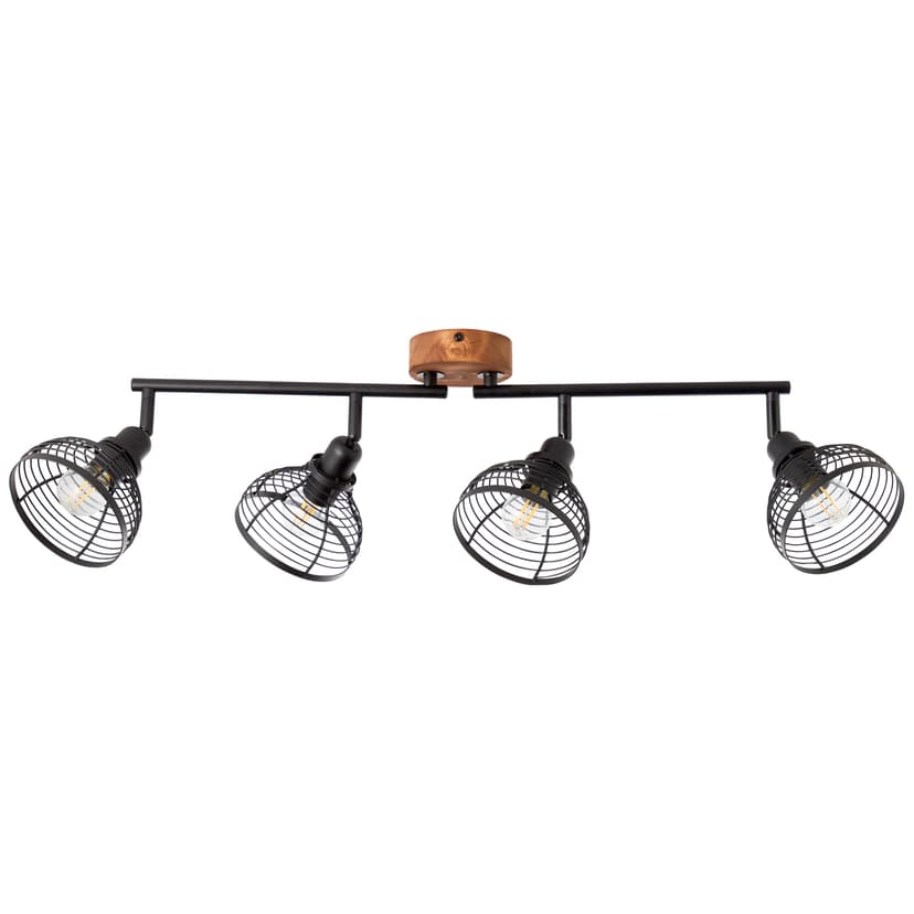 Spotrohr Annelie 4 Braun, 40W, 22 x 70 cm, Holz Innenleuchte