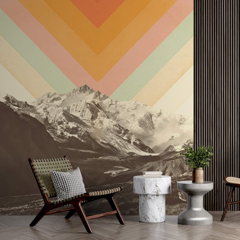 Natur retro berg landskap Fototapet - Bodart