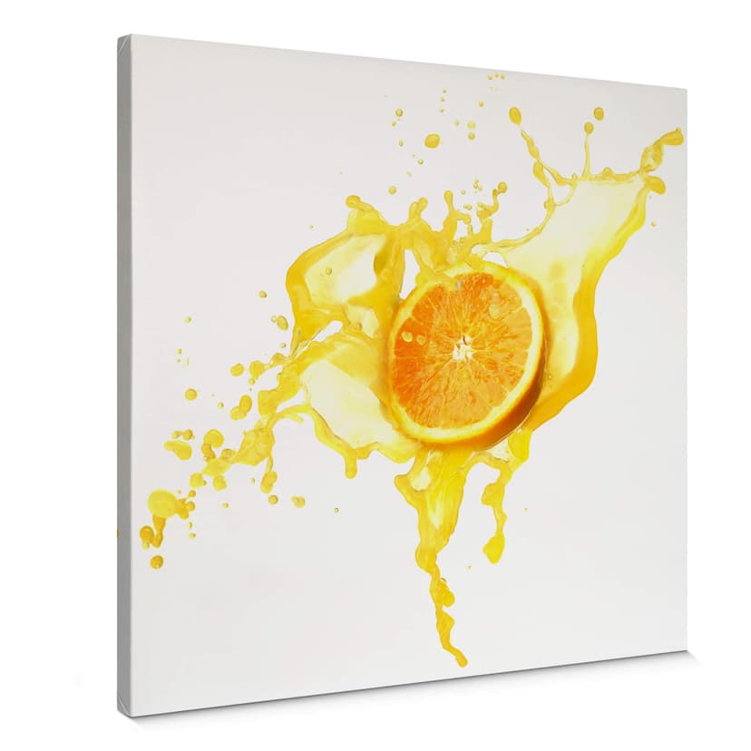 Splashing Oranges Canvastavla - fyrkantig