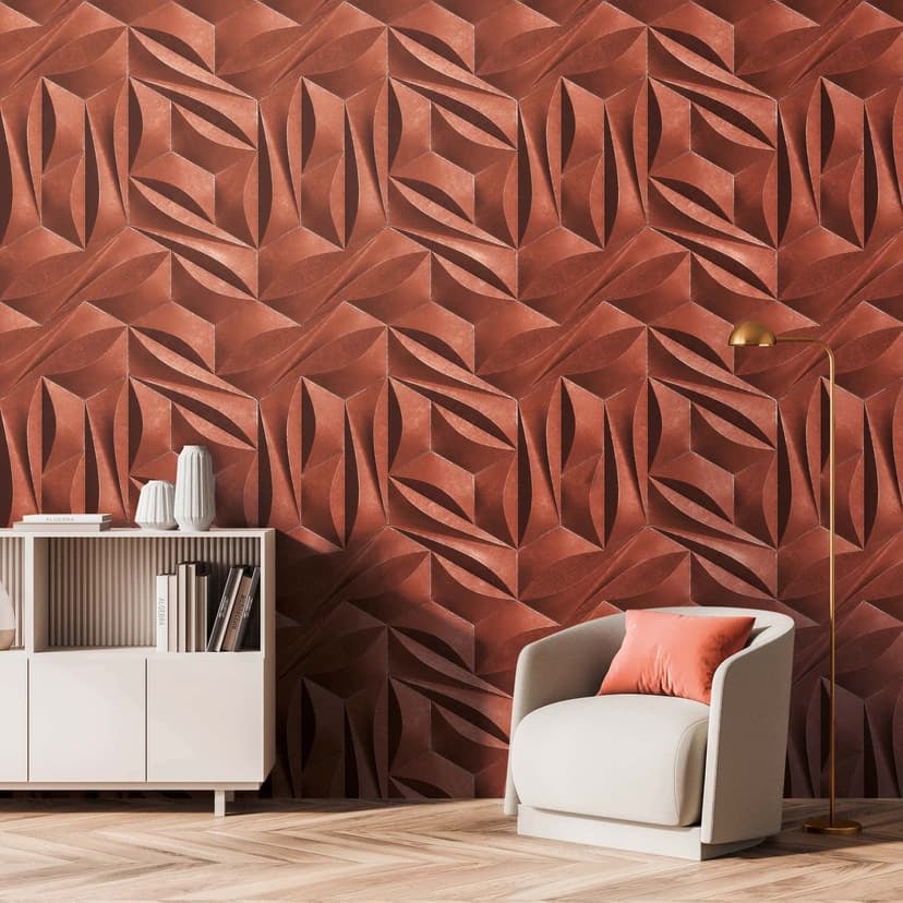 3d fototapet röd geometrisk design non-woven tapet för vardagsrum, sovrum