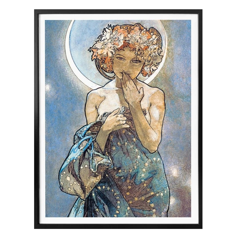 Poster Mucha - Stjärnor: Månen