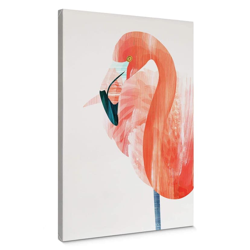 Canvastavla Goed Blauw - Rosa flamingo