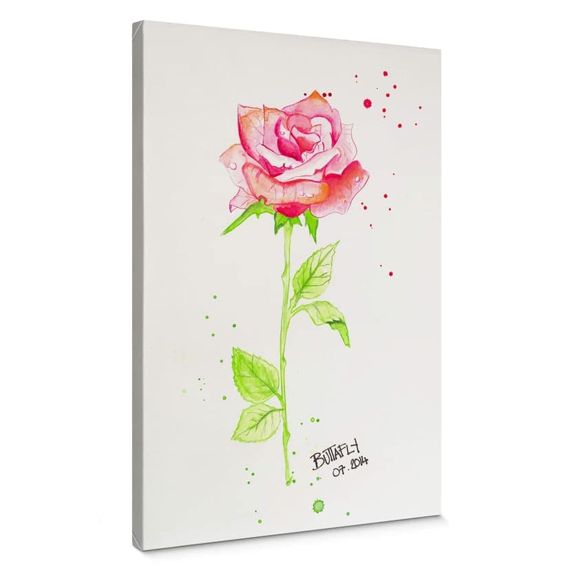 Canvastavla Buttafly - Rose