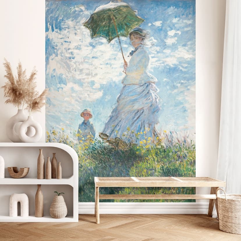 Fototapet Monet - Kvinna med parasoll - Madame Monet och hennes son