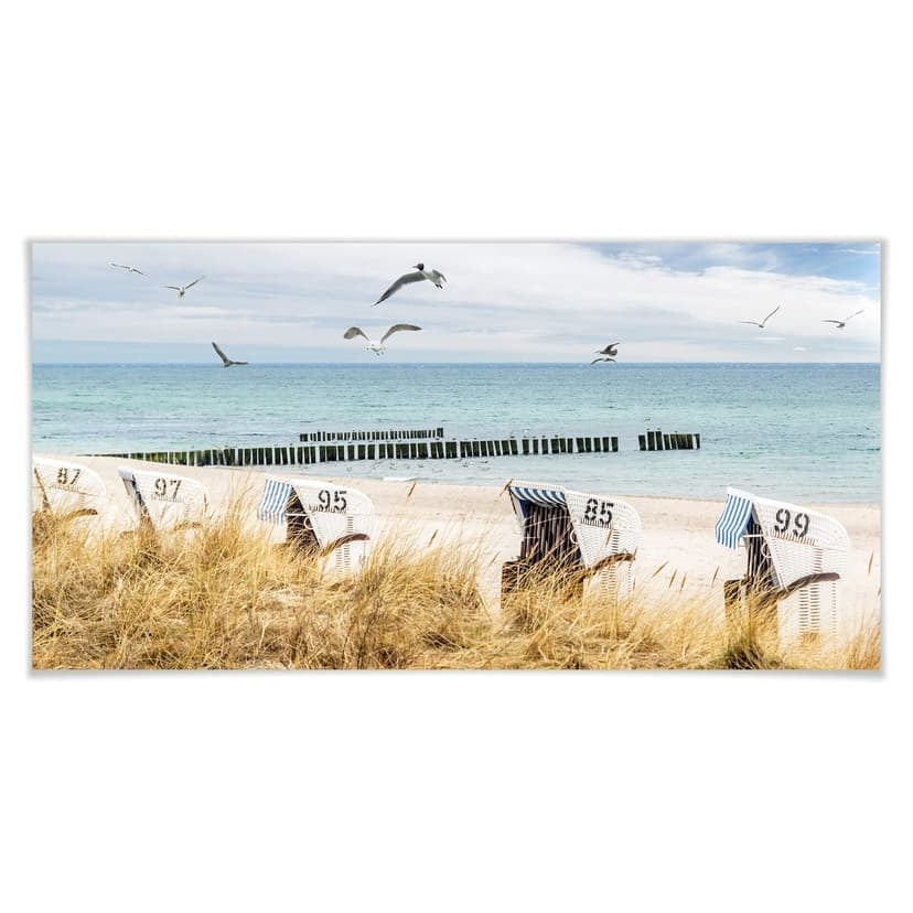 Poster strandstolar vid Östersjön