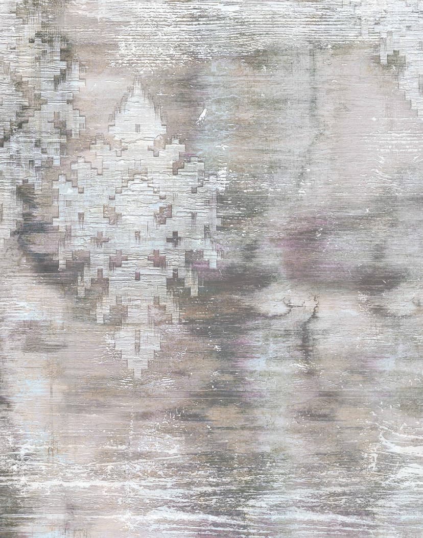 Fototapet med motiv abstrakt textur med ornamentalt prov i grå beige 2,7 x 2,12 m