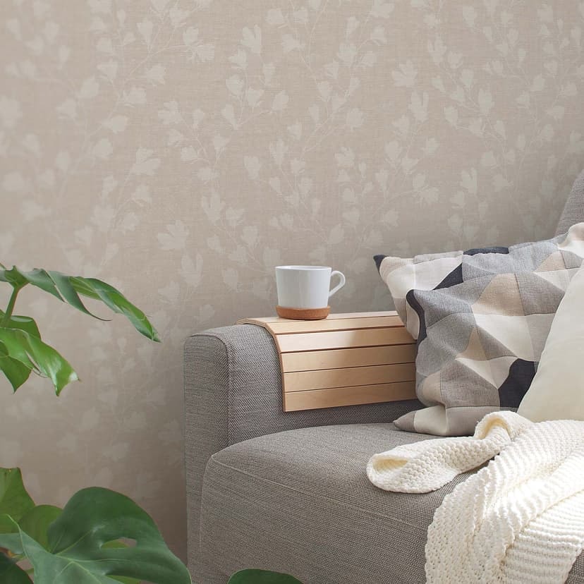 Blad tapet beige modern - blommiga blad non-woven tapet blommor