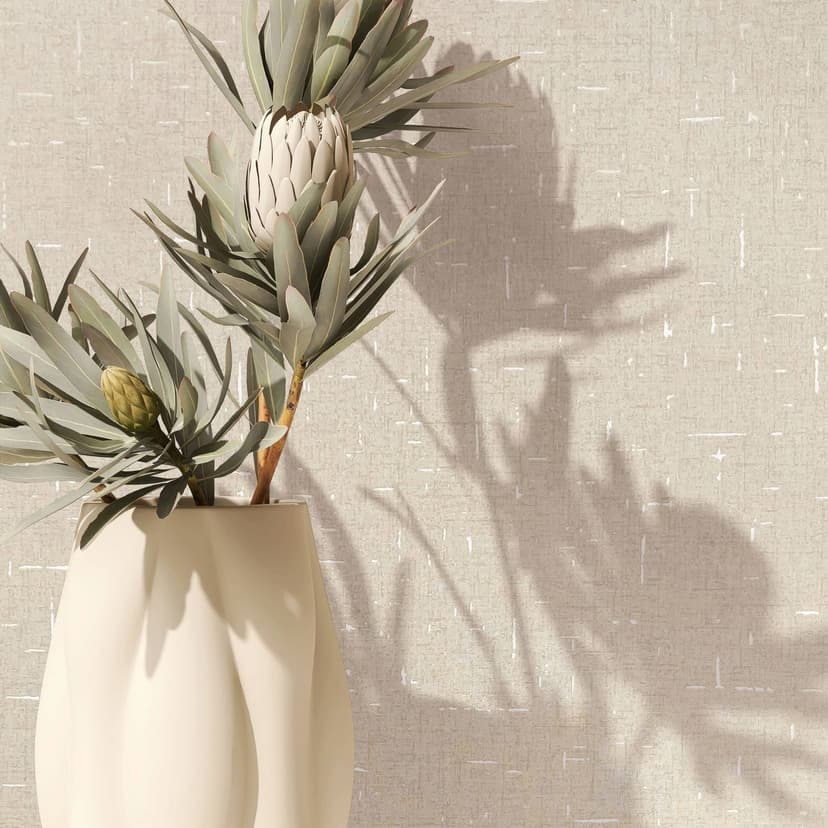 Non-woven tapet med en något glänsande beige, vit slät struktur