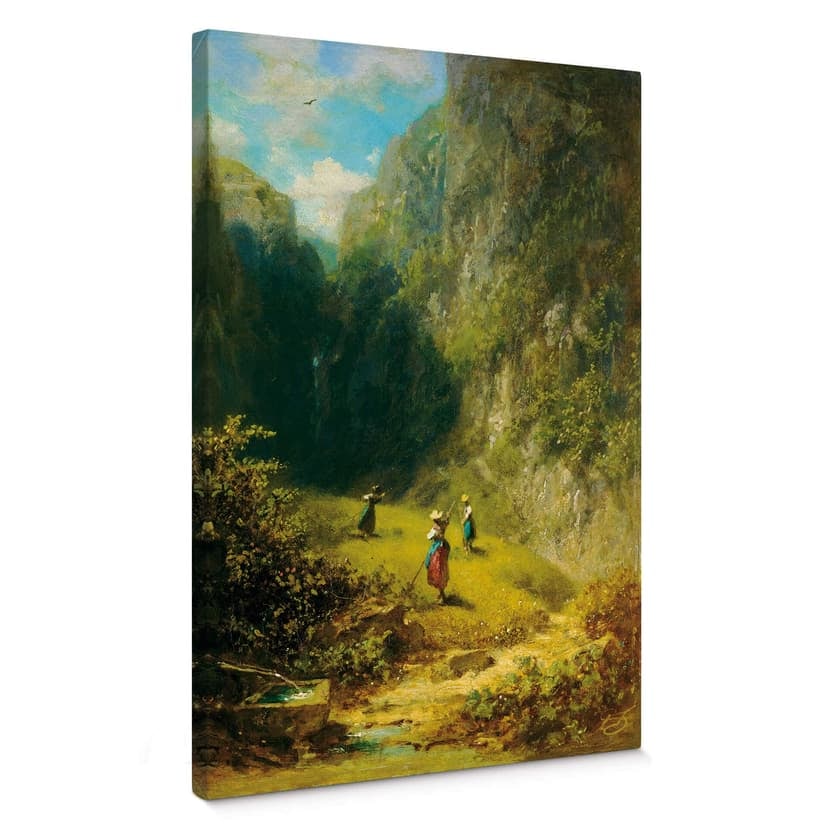 Canvastavla Spitzweg - Höskörd i de höga bergen