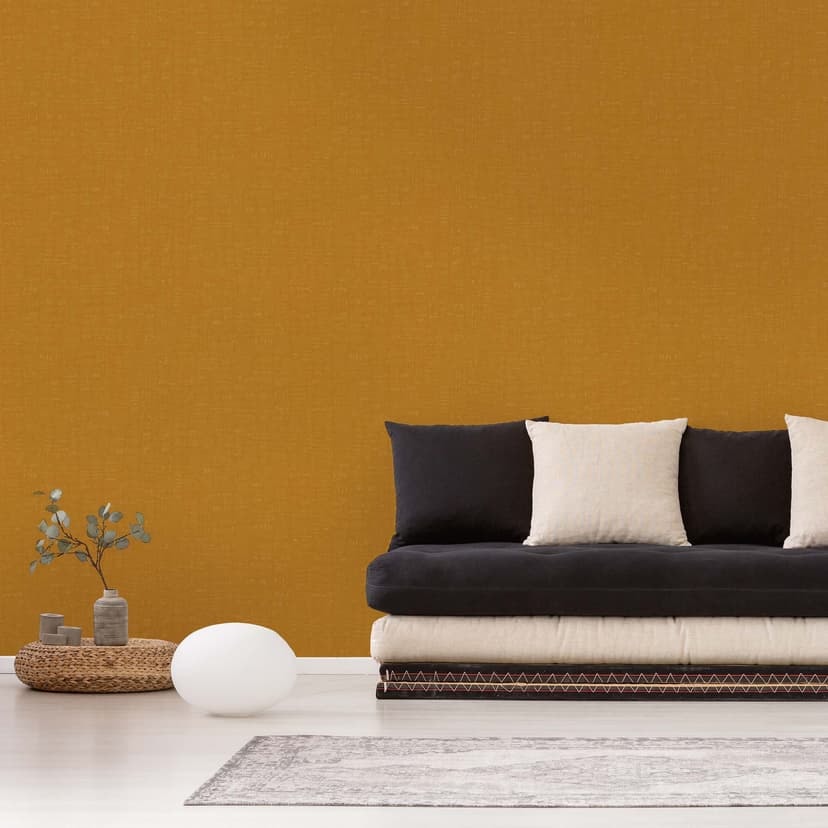 Gul vintage monokrom tapet - vardagsrum, kök non-woven tapet