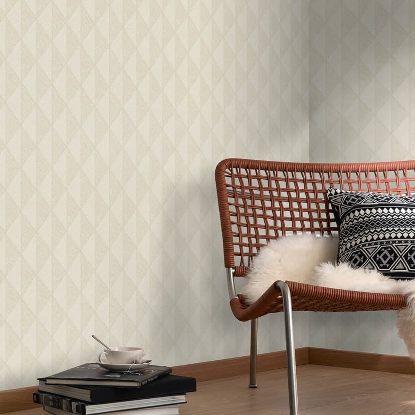 Guido Maria Kretschmer grafisk tapet Woven Whisper Fashion for Walls 5 beige