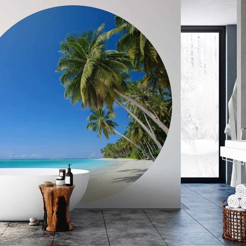 Paradise - Fototapet, rund - non-woven tapet/självhäftande non-woven tapet