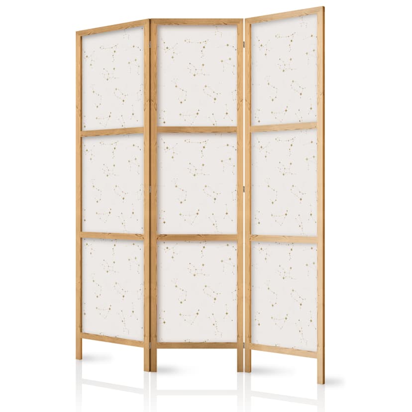 Japanischer Paravent Raumteiler - Star Map: Delicate Constellations, 3-teilig