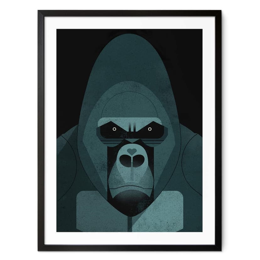 Barnposter gorilla - Braun
