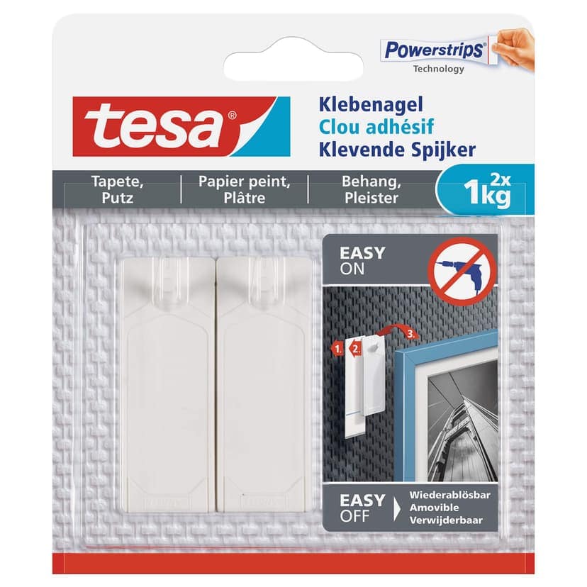 tesa® Självhäftande spik Tapeter och puts 2x1kg