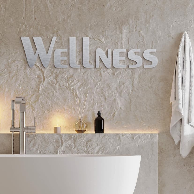 Bokstäver i aluminium Dibond - Silvereffekt - Wellness