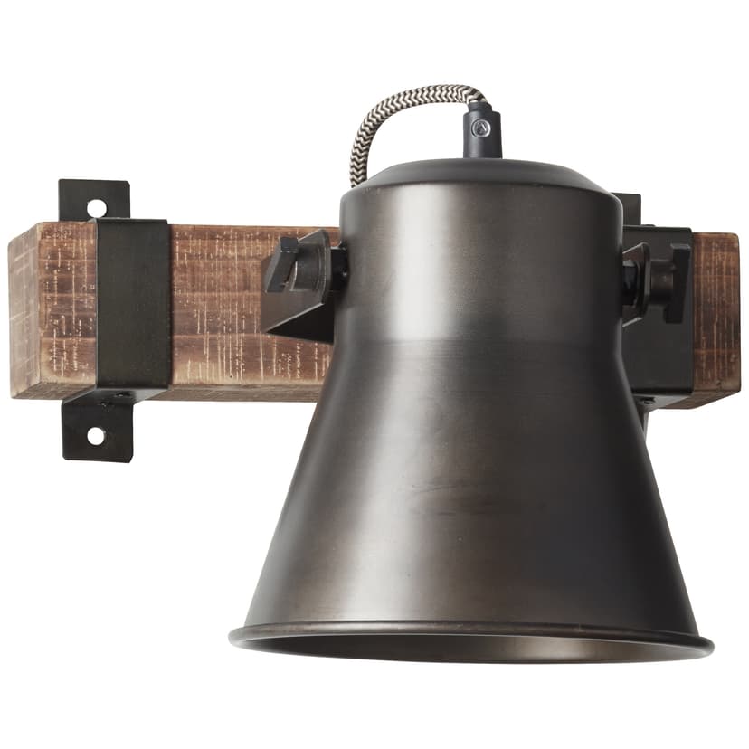 Wandspot Eva 1 Metallic, 10W, 25 x 24 cm, Holz Spot
