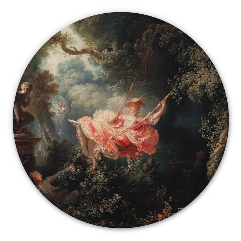 Fragonard Trätavla - Gungan - Rund