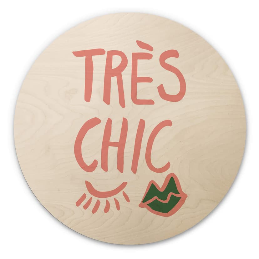 Trätavla 1X Studio - Très chic - Rund