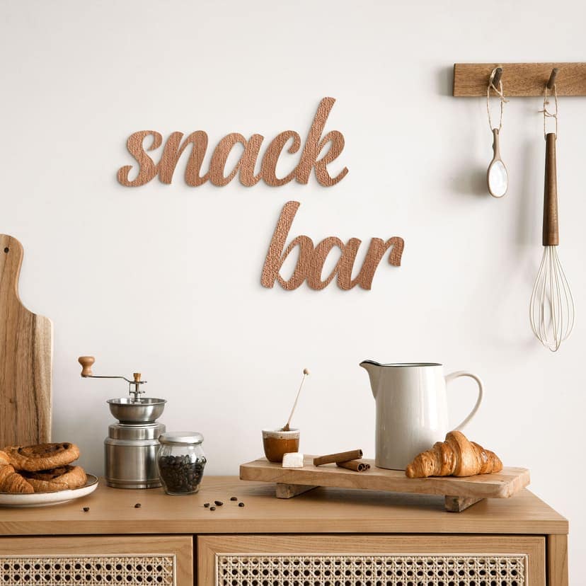 3D-bokstäver i trä för köket - Snack Bar - Mahogny